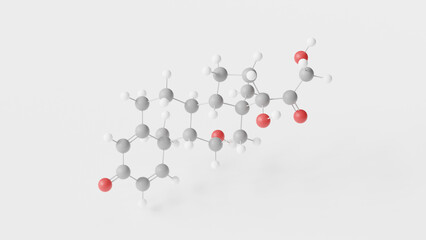 Canvas Print - prednisolone molecule 3d, molecular structure, ball and stick model, structural chemical formula corticosteroid