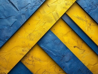 Poster - Create a stylish minimalist poster with a dynamic abstract background featuring geometric yellow and blue stripes