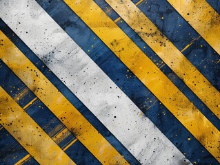 Poster - Creative, dynamic abstract backdrop with yellow and blue stripes for a chic minimalist poster design
