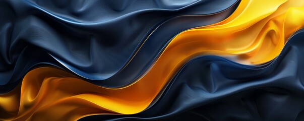 Poster - Bold and artistic abstract wallpaper, dynamic yellow and blue stripes, trendy and sleek, for digital backdrop