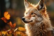 Coyote exploring wildlife exhibition., generative IA
