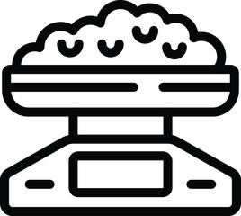 Poster - Kitchen measurement equipment icon outline vector. Food tare weight. Culinary portion scale