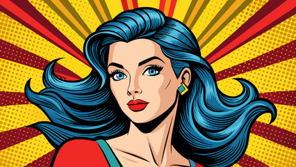 Wall Mural - popart retro woman in comics style 