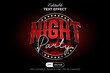 Night Party Text Effect Red Style. Editable Text Effect.