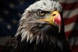 Majestic eagle on national flag., generative IA
