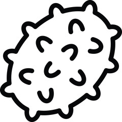 Sticker - African kiwano food icon outline vector. Exotic spiky melon. Natural sweet dessert