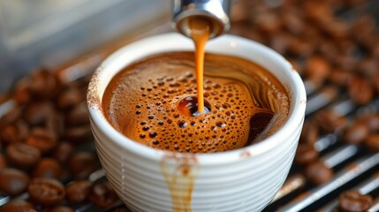 Wall Mural - Pouring Coffee Into Cup