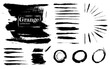 Big set of vector brush marks from the Grange collection. Art brushes, strokes, lines and brush marks. Creative pattern of designer dynamic strokes and lines