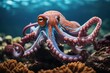 Agile octopus navigates between corals and stones., generative IA