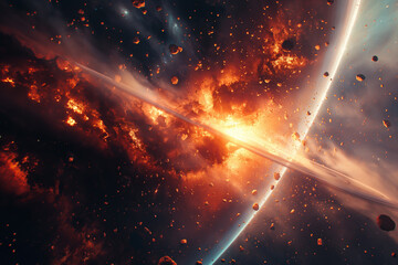 Wall Mural - Pictures of astronauts venturing into outer space. 