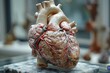 A detailed 3D model showing a tumor growth in the human heart, highlighting the impact of tumors on cardiac health
