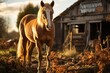 Owner takes care of the horse with love when brushing it., generative IA