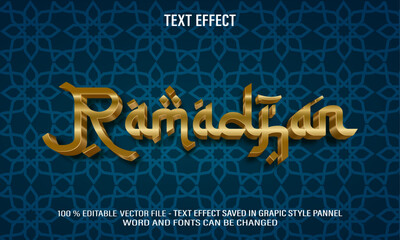Poster - Ramadhan Kareem 3d editable text effect style