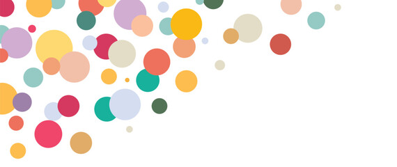 Aufkleber - Circles random color background vector, abstract round blobs overlap bubble multicolor design graphic illustration fun cute, modern happy simple minimal banner cover decoration image