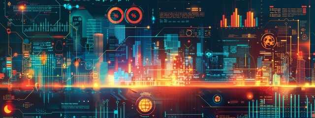 Poster - Elegant infographic illustrating the correlation between cybersecurity investment and reduced risk, set against a clean, modern backdrop.