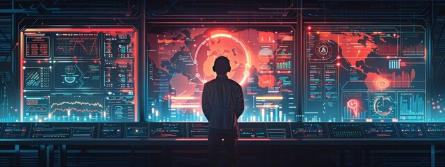 Poster - Elegant infographic illustrating the correlation between cybersecurity investment and reduced risk, set against a clean, modern backdrop.