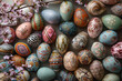 EASTER EGGS DECORATED WITH COLORFUL PATTERNS