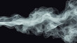 黒い背景に横向きに流れる白い煙 - シンプルなオーバーレイテクスチャの素材
