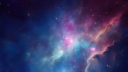 Wall Mural - Star field in space and a nebulae .