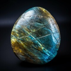 labradorite isolated on black background