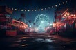 Abandoned carnival with broken rides