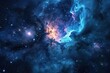 Green blue galaxy nebula star universe abstract.