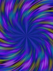 Poster - Vortex and rays with blue, olive and violet colors - abstract graphic with effect of depth of space, motion, rotation, blur and mixing colors. Topics: texture, pattern, abstraction, computer art