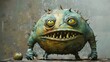 Menacing Inflation Monster with Exaggerated Features and Bold Textures