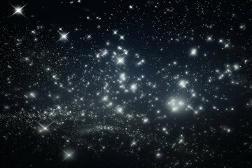 Wall Mural - glitter stars collection on a black background