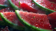 A close-up of succulent slices of watermelon