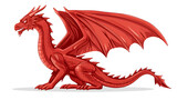 Fototapeta Dinusie - Red dragon graphic sign. Wales national symbol. Icon, generative ai