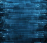 Fototapeta Do przedpokoju - Horizontal blue lines resembling digital data streams. Parallel blue streaks evoking the visual of information flowing in a cybernetic background