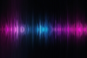 Wall Mural - abstract purple and blue soulnd like waves on black background with noise effect frequency