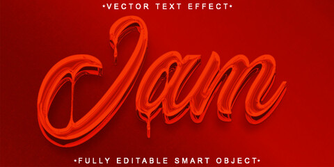 Wall Mural - Red Jam Vector Fully Editable Smart Object Text Effect