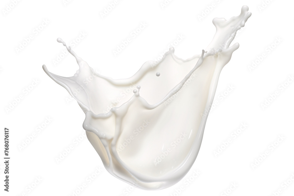 milk splash wave swirls isolated on a transparent background, diary ...
