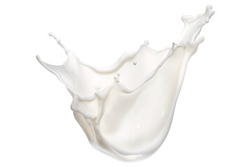 milk splash wave swirls isolated on a transparent background, diary milk splash, flying milk on the air cut out