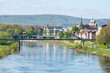 Fluss Weser in Minden als Panorama, NRW, Deutschland