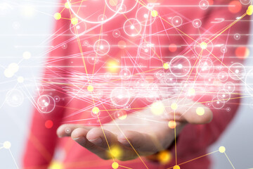 Fototapete - conference digital network and data concept 3d