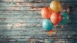 © Dament - Celebratory Balloons Against Rustic Wood