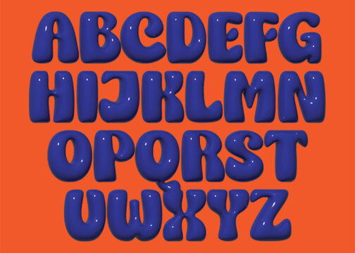All Alphabet 3d Inflated Text Effect A to Z
