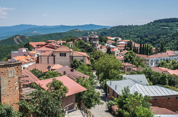 Canvas Print - Aerial view in Sighnaghi town in Kakheti region, Georgia