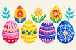 watercolor TYRKISH MOTIFFS EGGS ,rococo BLUE YELLOW STRIPED flowered EGG vector illustration