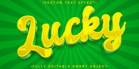 Wall Mural - Lucky Vector Fully Editable Smart Object Text Effect