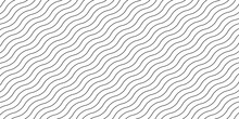 Waves Seamless Curvy Pattern. Simple Wavy Line Seamless Pattern Background