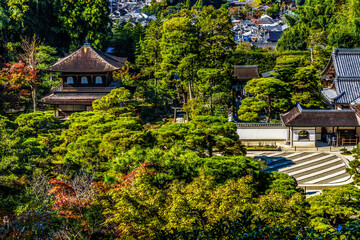 Wall Mural - Colorful Ginkakuji Silver Pavilion Temple Rock Garden Kyoto Japan