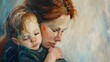 Intimate Maternal Embrace:A Serene Moment of Unconditional Love and Affection
