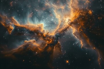 vast expanse of space with distant galaxies and stars.