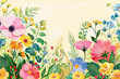 Hintergrund mit Frühlingsblumen und Textfreiraum