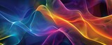 Fototapeta  - Waves of color stream through digital space, with neon glow and silky textures, creating a vibrant and flowing abstract art piece.