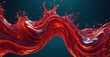 Dynamic 3D red fluid waves Neon liquid shapes flow with energy, adding a vibrant and modern aesthetic to the design